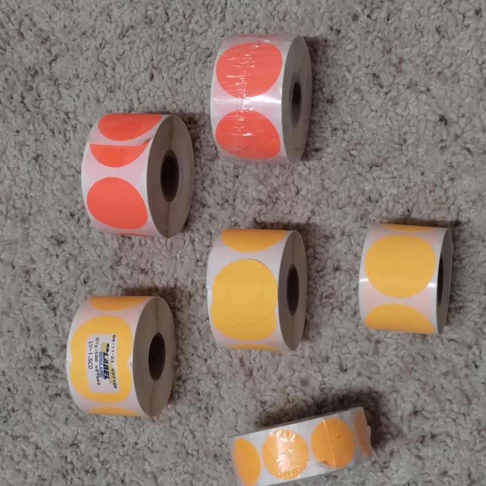 Lot of Orange Stickers